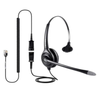 Office headset with QD cable RJ9 plug ONLY for CISCO IP phones 794X 797X 6921 8811 8841 8851 8861 8941 8945 8961 9951 9971,etc