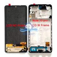 Original Amoled For Xiaomi Redmi Note 10 Pro M2101K6G LCD Display Screen Frame Touch Panel Digitizer For Redmi Note 10 Pro Max
