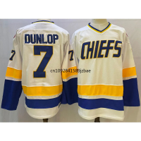 ชุดแข่ง Reggie Dunlop 7 ชุดฮ็อกกี้ Hanson Brothers ชุด Charlestown Chiefs Slap Shot Movie ทั้งหมดเย็