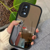 Sarung untuk OPPO Reno4 Reno4 F I Love You, penutup dengan corak permukaan cermin, lembut, langsing,