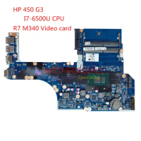 For HP Probook 450 G3 Laptop Motherboard SR2EZ I7-6500U R7 M340 Video card DAX63CMB6C0 855565-601 855565-001 855565-501
