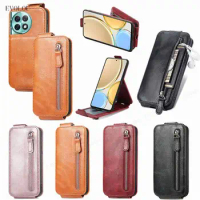 Flip Leather Vertical Zipper Phone Case For Oneplus ACE 2 Pro 2V Magnetic Wallet Card Slot Stand Holder Cover For Oneplus Nord 3