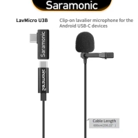 Saramonic LavMicro U3B Clip-on Lavalier Lapel Microphone for Android USB-C Devices Computer Youtube Video Recording Streaming