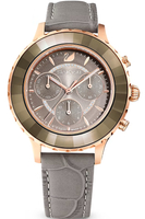 SWAROVSKI 施華洛世奇Octea Lux Chroyes手錶(5452495)-39mm-灰面皮革【刷卡回饋 分期0利率】【APP下單22%點數回饋】