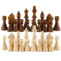 Wooden 32-piece Chess Pieces, a Full Set of Chess and Chess Set Chess Pieces, Entertainment Accessories