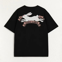Kaos FR2 EMBROIDERY RUNNING RABBIT BLACK TSHIRT 100% ORIGINAL XL