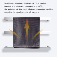 ชั้นวางผ้าขนหนูไฟฟ้า304สแตนเลส45 °C อุณหภูมิคงที่5นาทีราวแขวนผ้าขนหนูอุ่น632*4032*100มม. 110V220V ผ้าขนหนูอุ่น