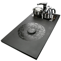 烏金石茶盤家用帶電磁爐小茶臺燒水壺一體黑石石盤整塊石頭茶海