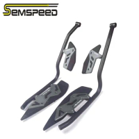 SEMSPEED For Yamaha XMAX250 XMAX300 2018-2022 2023 CNC Motorcycle Front Footrest Foot Pedal Plate Mattings Protective Rod Bumper