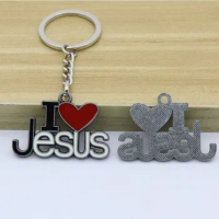 Hot Selling Ladies Keychain, I Love Jesus Letter Keychain, Car Keys, Mobile Phones, Bags, Decorative Accessories, Pendant Gifts.
