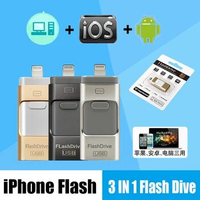 Flash USB iPhone X/7/7 Plus/6/6 s/5/ipad OTG Pen Drive HD Hard Drive 8GB 16GB 32GB 64GB 128GB 256GB Pendrive USB 3.0