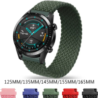 Fabric Braided Solo Loop Strap For Huawei Watch GT/GT2 46MM Honor Magic Smart Band Elastic 22MM Bracelet For TicWatch Pro Correa