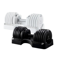【BYZOOM FITNESS】Pure Series 55lb/約25kg 15段重量可調式啞鈴 白/黑二色 雙入(BZ-QCD-55LB)