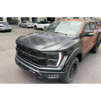 Body kit for 12-21 Ford Ranger to 21 F150 Raptor style auto body systems front bumper grille hood fenders auto lamps eyebrows