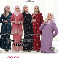 Allure Butik baju kurung moden bersulam wanita, Size L warna grey kelabu ini bukan baru tapi masih c