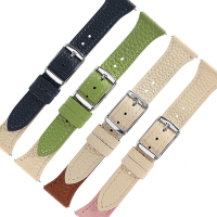Watchband / 18.20.22mm / 各品牌通用 快拆 雙色真皮錶帶-粉/深藍/綠/棕色
