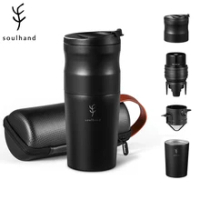 SOULHAND Electric Coffee Grinder Portable Espresso Machine Travel Coffee Maker for Car Home Travel Mug With Grinder Filter