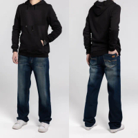 【Last Taiwan Jeans】保暖刷毛 中直筒牛仔褲(中藍刷白款)