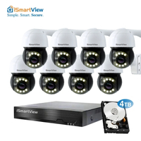 iSmartView CCTV 8路NVR 4TB高清2K PoE 8鏡頭 監控套裝 PTZ網絡攝錄機 IP66防水IP Camera
