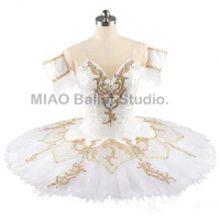White gold Sleeping Beauty Wedding Scene Pricess Aurora Tutu Ballet Costume Adult classical tutu No elasticity 11 layers 0121