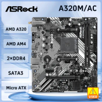 ASRock A320M/AC A320M Motherboard AMD AM4 DDR4 32GB Ultra M.2 USB 3.2 M.2 Micro ATX support Ryzen 5 5600 5 PRO 1500 cpu