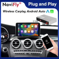NaviFly Wireless Apple Carplay Module For Benz C/GLC/V Class W205 X253 W446 W470 NTG5.0-5.2 Android Auto Box Mirror Link AirPlay