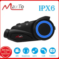 MAXTO M3 Motorcycle Helmet Bluetooth Headset Intercom 1000m WiFi Sony 1080P Lens Video Recorder Waterproof 6 Riders