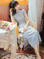 年新款夏季少女修身復古氣質立領短袖中國風改良旗袍女裝