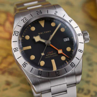 Baltany Retro GMT Watches Seiko NH34 39mm 316L Case Snowflake Hand 200M Waterproof Swiss Luminou Men's Automatic Wristwatch