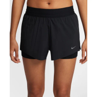 【NIKE 耐吉】短褲 中腰 休閒 運動 Dri-FIT 女款 AS W NK SWIFT DF MR 2N1 SHRT 黑色(HJ5377010)