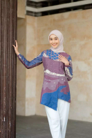 Batik Parisya Nayla B00155, Baju Batik Wanita Modern Blouse Batik Lengan Panjang