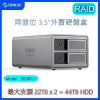 ORICO Aluminum 2 Big RAID DAS Solution (ProRAID) (Support 22TB x 2 = 44TB HDD) [9828RU3]