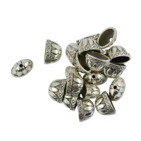 20 Pieces Tibetan Silver Large Pewter Caps Flower Focal Beads Jewelry Making DIY Accessories for Necklaces Sweat Chain