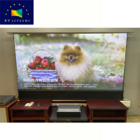 XYSCREEN Alr 4k Pet Crystal Electric Floor Rising Projector Screen For Ust Projectors
