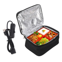 USB Camping Electric Lunch Box Oxford Fabric Thermal Bag Portable Keep Warm Lunch Bag Thermal Heater Pouch for Car Travel Picnic