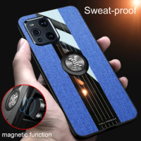 luxury Cloth Case For OPPO Find X2 Pro X2 Lite For OPPO Find X3 Pro X3 Find X5 Pro Magnetic Ring Holder Shockproof Phone Cover