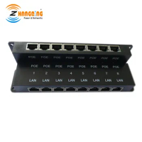 8Port Power Over Ethernet Passive POE Injector PoE Patch Panel Application use for AP, IP camera, IP phone