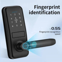 Digital Biometric Fingerprint Keypad Lock Keyless Card Tuya Smart Lock APP Fingerprint Rim Door Lock For Wooden Door