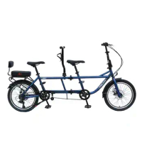 K+POP 20 inches Folding Tandem bikes 2-Seater Shimano 7 Speed Bike City Travel Tandem Bicycles For Outdoor Beach Cruiser 2인용 자전거