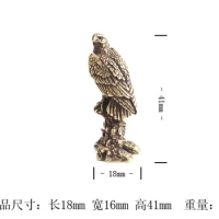 Pocket solid brass Eagle small ornament, grand plan, copper Eagle handle, copper micro carving antique copper piece