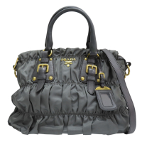 【二手名牌BRAND OFF】PRADA 普拉達 灰色 尼龍 兩用包 BN2805