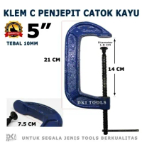Klem Clamp C G 5 Inch Catok Ragum Jepit Penjepit Press Kayu Besi Meja - Besi Kokoh & Tebal