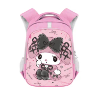 Kuromi Kuromi Cartoon Printed Student Backpack with Reflective Strips Pink Female Polyester Backpack