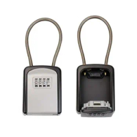 Metal Hidden Key Safe Box 4-Digital Password Combination Lock With Hook Mini Secret Box For Home Villa Caravan