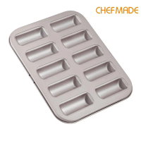Chef Made WK 9839 10 Cup Non Stick Cigar Financier Mold (11-8167) คําแนะนําการขายที่ร้อนแรงในเดือนนี