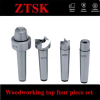 4Pcs MT1/MT2 Wood Lathe Turning Tool Spur Live Center Set Taper Tool For Wood Metalworking Bored Tailstock Lathe Milling Machine