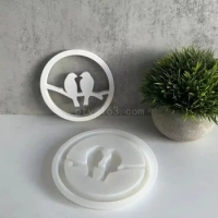 Couple Bird Wreath Shaped Resin Molds for Making Holder Decorations Christmas Gift DIY Craft Home Decorations