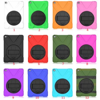 30pcs/lot For iPad 2 3 4 Wrist Strap Silicone+PC Shockproof Heavy Duty Stand Hard Case For iPad 5 6 Air 2