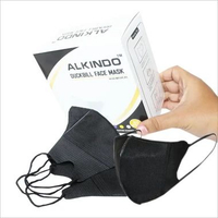 Masker facemask duckbill 3ply isi 50 pcs disposable face mask tebal Alkindo 3 ply Hitam