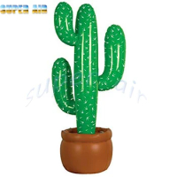 Super Air hot sale standing inflatable cactus with flowerpot for party decpration